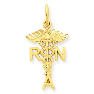 14k Yellow Gold Registered Nurse Anesthetist Charm  