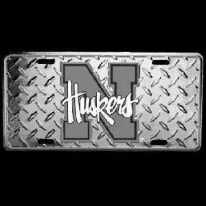    NCAA Nebraska Cornhuskers Diamond Plate Car Tag