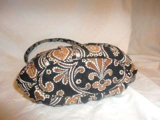   Retired Black\Brown Quilted CAFFE LATTE Hannah Style Purse NWOT