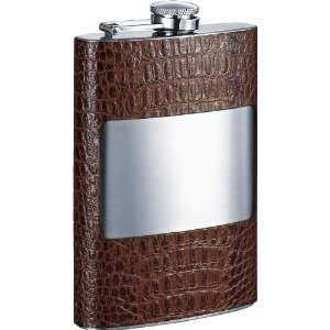   Rockford Handcrafted Cognac Leather 8oz Hip Flask: Kitchen & Dining