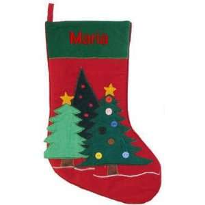  Velvet Green Top Tree Stocking: Home & Kitchen