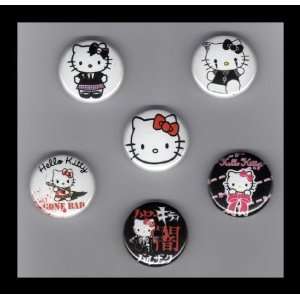  Hello Kitty Punk Goth Emo Set of 6   Inch Magnets 