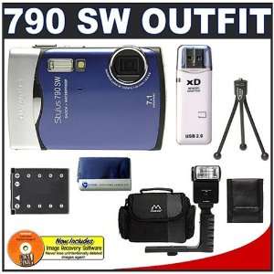  Stylus 790 SW 7.1MP Digital Camera (Blue) + xD Picture Card Reader 