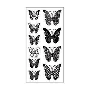   Clear Pattern Stamps 4X8 Sheet   Butterflies by Inkadinkado