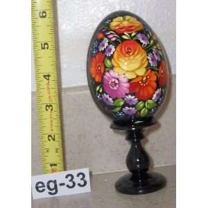  Wooden Russian Easter Egg * Hand made * Flowers * eg 33 