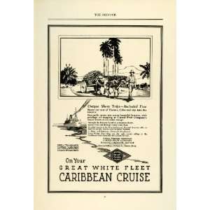  1923 Ad White Fleet Caribbean Cruise Ship Trip Shore 