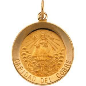   Caridad Del Cobre Medal. 18.25 Mm Caridad Del Cobre Medal In 14K