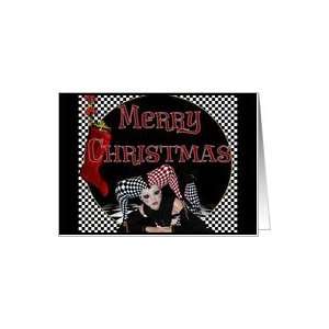  Merry Christmas Jester Fantasy Blank Greeting Card Card 