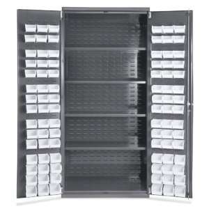  36 x 24 x 78 Bin Storage Cabinet with Shelves   90 White 