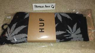 HUF Plantlife 420 Crew Hi Socks Marijuana Weed Leaf Xmas Navy Black 