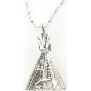 Cataldo Old Mission Tepee (Teepee) Pendant in Sterling Silver   18 