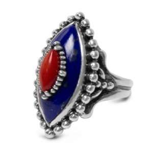  Carolyn Pollack Sterling Silver Lapis Americana Ring 