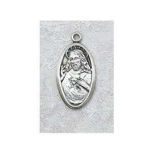  Sterling Silver Scapular Medal on 18 inch chain Jewelry