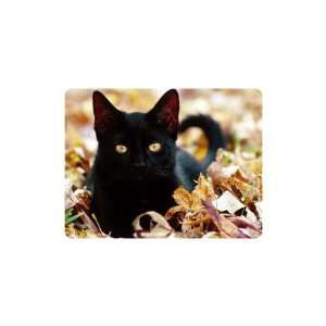 Brand New Black Cat Mouse Pad Leaves 