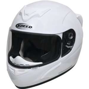   Solid XP509 Road Race Motorcycle Helmet   White / X Large Automotive