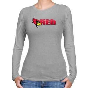   State Redbirds Ladies Ash Spread the Red Long Sleeve Slim Fit T shirt