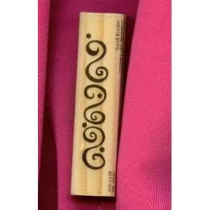  Scroll Edge Rubber Stamp on Three quarters By Three Block 