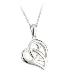  Sterling Silver Celtic Heart Pendant: Jewelry