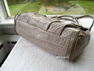 Coach Purse MADISON SPECTATOR EMBOSSED EXOTIC FLAP CARRYALL SATCHEL 