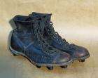 Vtg 1920s High Top Cap Toe Leather Football Cleats Shoes Size 9 D 