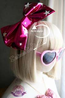 KAWAII HARAJUKU HUGE BIG Metallic Pink Bow TIE Headband  