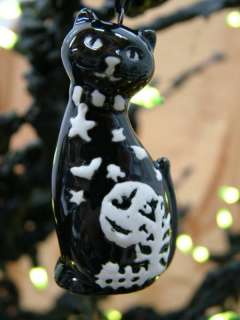 New Halloween Black Cat Ornament Moon Stars Bats Decor  