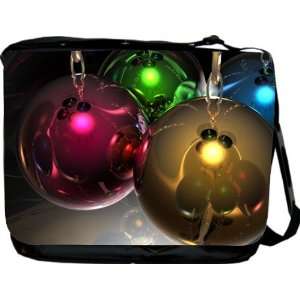 : Rikki KnightTM Large Christmas Baubles Design Messenger Bag   Book 