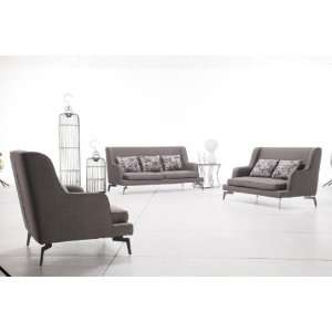  Modern Brown Fabric Sofa Set