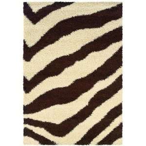  Charbel Brown Zebra Shag Rug