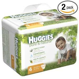  Huggies Pure & Natural Diapers, Size 4, 56 Count (Pack of 
