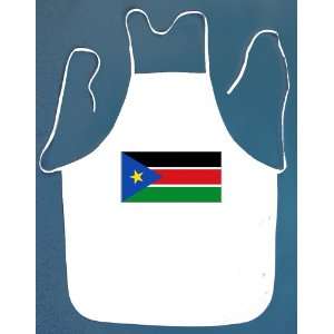 South Sudan Flag Souvenir BBQ Barbeque Apron with 2 Pockets White