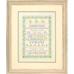   Cross Stitch Kit, Alphabet Sampler Birth Record: Arts, Crafts & Sewing