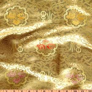  44 Wide Chinese Brocade Heavenly Gates Gold Fabric By 