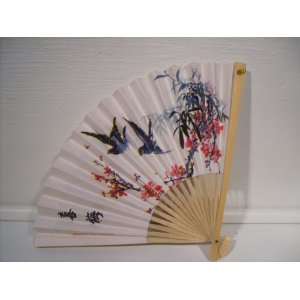 Asian Chinese Paper Folding Hand Fan W/Birds # Fan16 