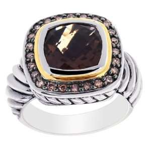  18k Gold   Size 7 Smokey Chocolate Diamond Ring   JewelryWeb: Jewelry