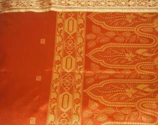 Antique Vintage Weaving 5 Yard Fabric Sari Saree  
