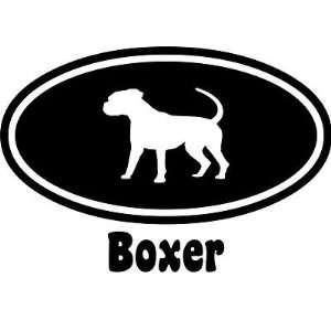Boxer Vinyl Dog Decal Oval   Custom Vinyl Decal   Choose Color   Made 
