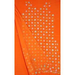 Light Orange Salwar Suit with All Over Persian Floral Embroidery and 