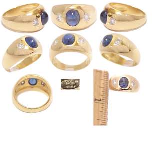 Chaumet Paris Heavy 18K Gold, Diamond & Sapphire Ring  