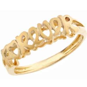  14k Solid Yellow Gold forever Band Ring Jewelry: Jewelry