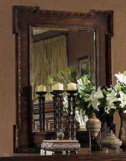 Antique Chestnut Vanity Dresser Wall Hanging Mirror  