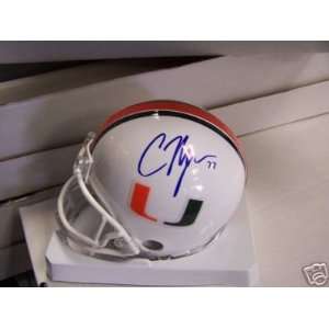  Chris Myers Miami Hurricanes Signed Mini Helmet W/coa 