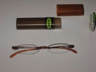 Sav Flexi Light Brown Cheaters Readers Eye Glasses 2.00 New Free 