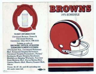 1975 Cleveland Browns Football Schedule  smudged  