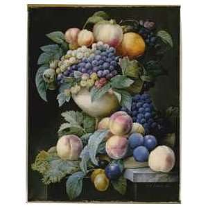 Grapes, Peaches And Plums by Pierre J. Redoute. Size 24.00 X 30.00 Art 