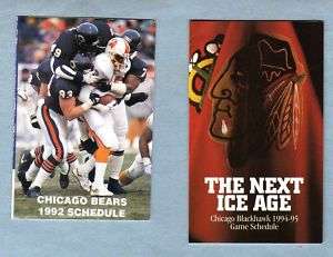 1991 2010 LOT OF 10 CHICAGO SPORTS TEAMS SCHEDULES  