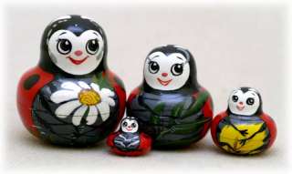 this little nesting doll is cute as a bug a lady bug to be exact she 