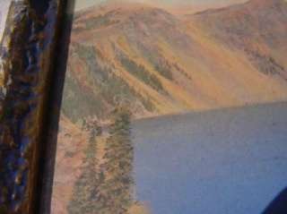 HAND TINTED PHOTO OF CRATER LAKE FROM GUMPS  