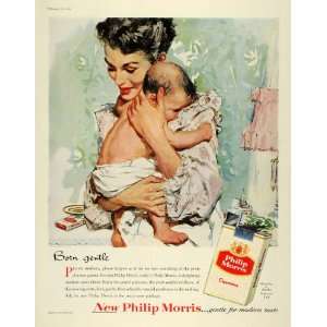  1956 Ad Gentle Philip Morris Smoking Tobacco Cigarettes Mother 