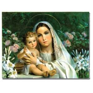  Madonna of the Lillies   Canvas Transfer Linen Print 